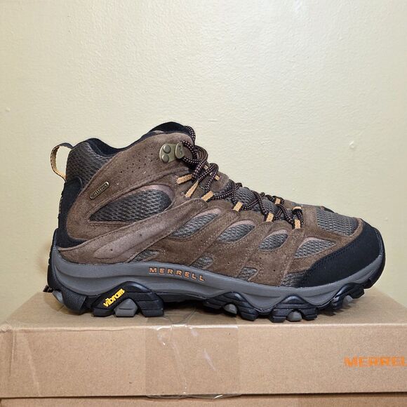 Merrell Moab 3 Mid Wide Waterproof Hiking Boots Earth Brown J035839W Men\'s 9 W main image 4